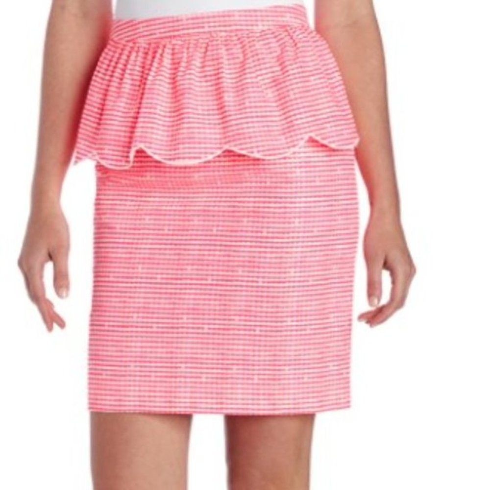 Lilly Pulitzer Peplum Gingham Skirt